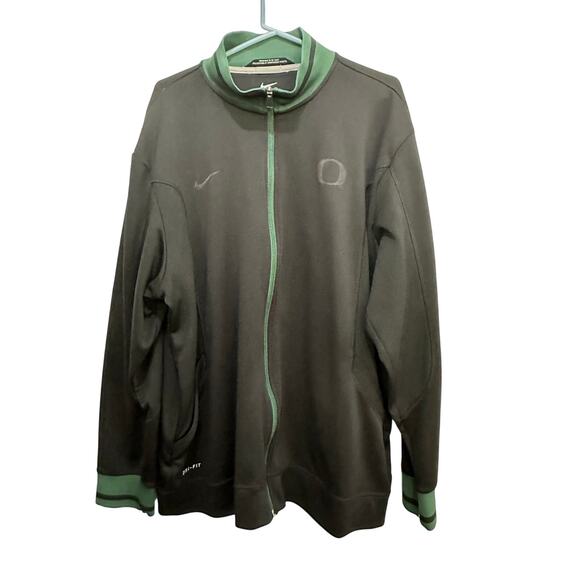 Nike Men's Black Green Dri Fit Oregon Ducks Track Jacket Size XXL - Picture 1 of 5